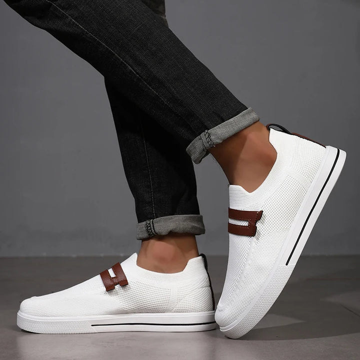 White men's stylish loafers, perfect casual footwear for comfort.