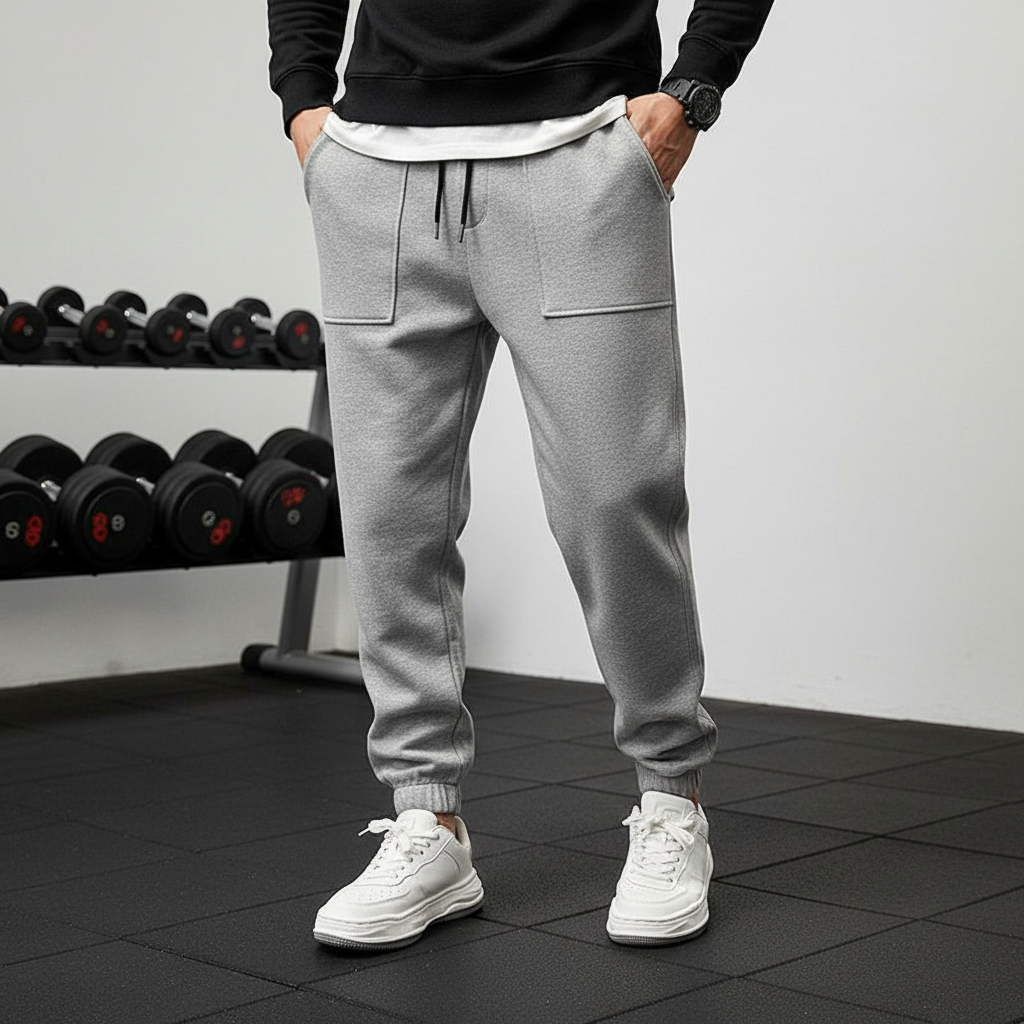 Men's Tanner athletic performance pants with elastic waistband for comfortable workouts.
