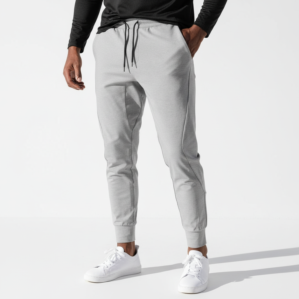 Versatile men's comfort joggers. Perfect casual wear or workout gear with elastic waist.