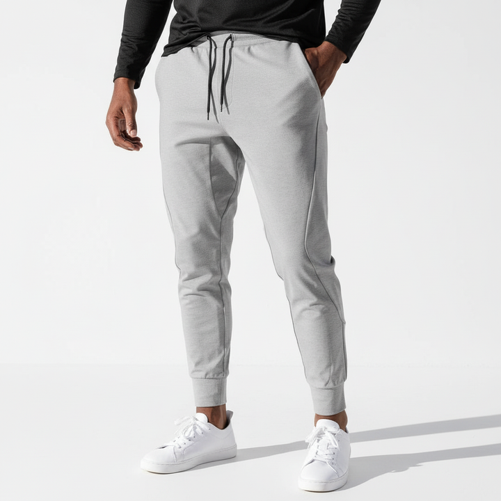 Versatile men's comfort joggers. Perfect casual wear or workout gear with elastic waist.
