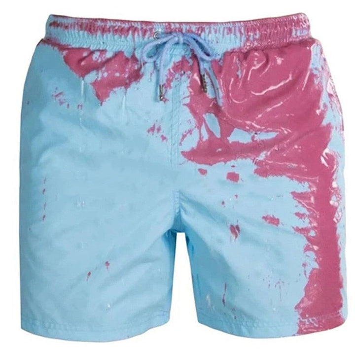Men's quick-dry color-changing swim shorts, great for pool or beach, in a relaxed fit