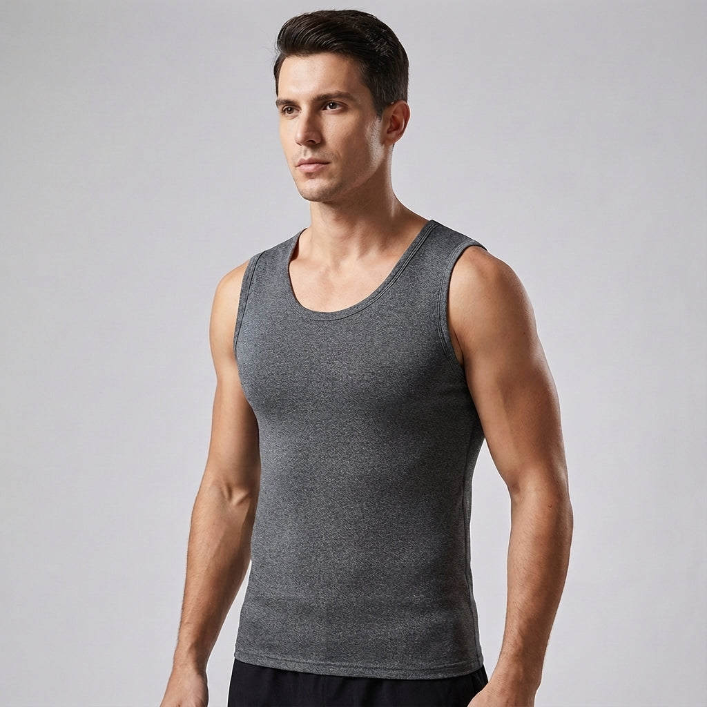 Men's activewear sleeveless thermal base layer, Caleb windproof undershirt for outdoor training
