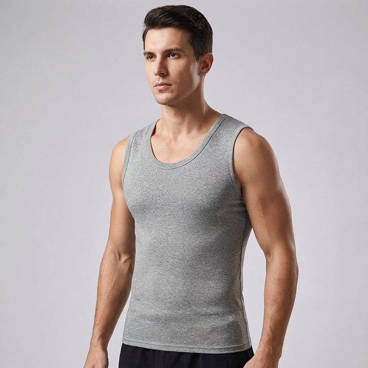 Sporty men's windproof undershirt, Caleb thermal fleece tank top for optimal performance