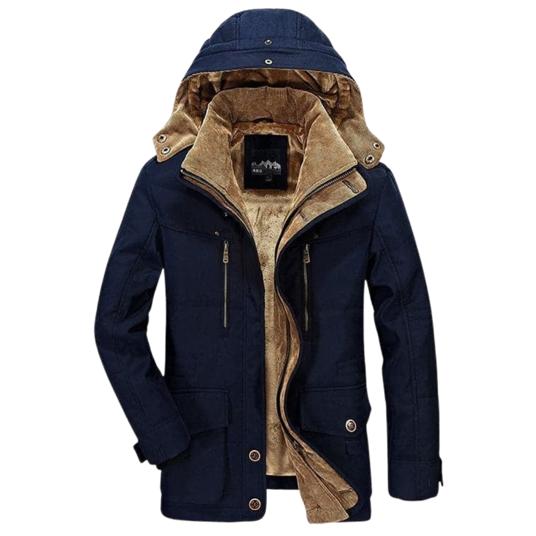Men's Thermal Winter Parka. Deep pockets. Insulated & warm for severe cold.