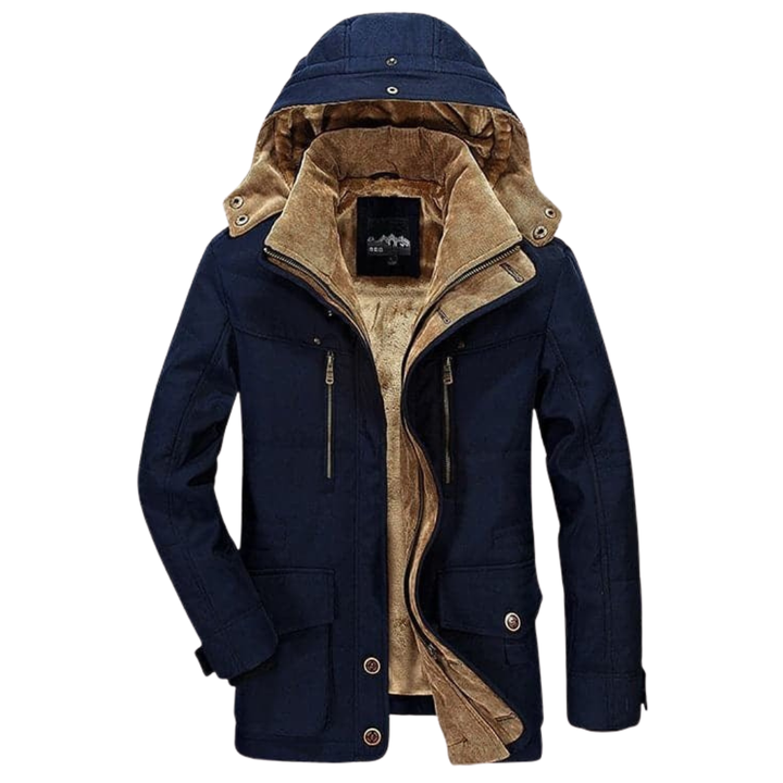 Men's Thermal Winter Parka. Deep pockets. Insulated & warm for severe cold.
