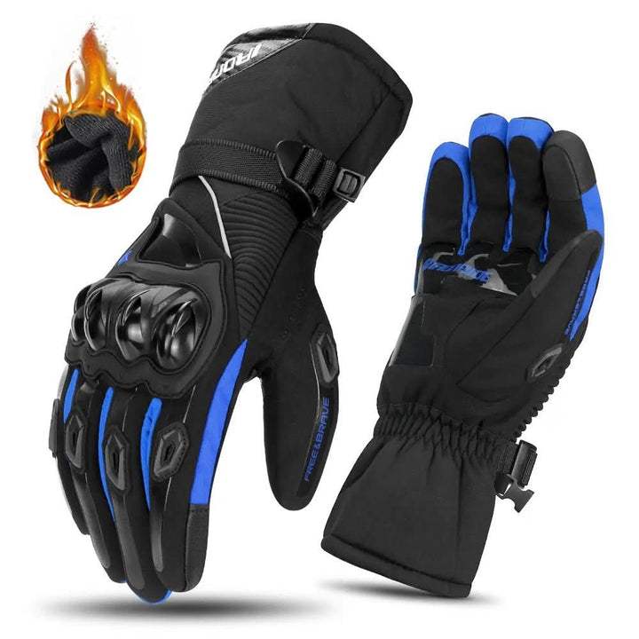 Men's THERMOGRIP waterproof motorcycle riding gloves, insulated for winter, carbon fiber knuckle protection.