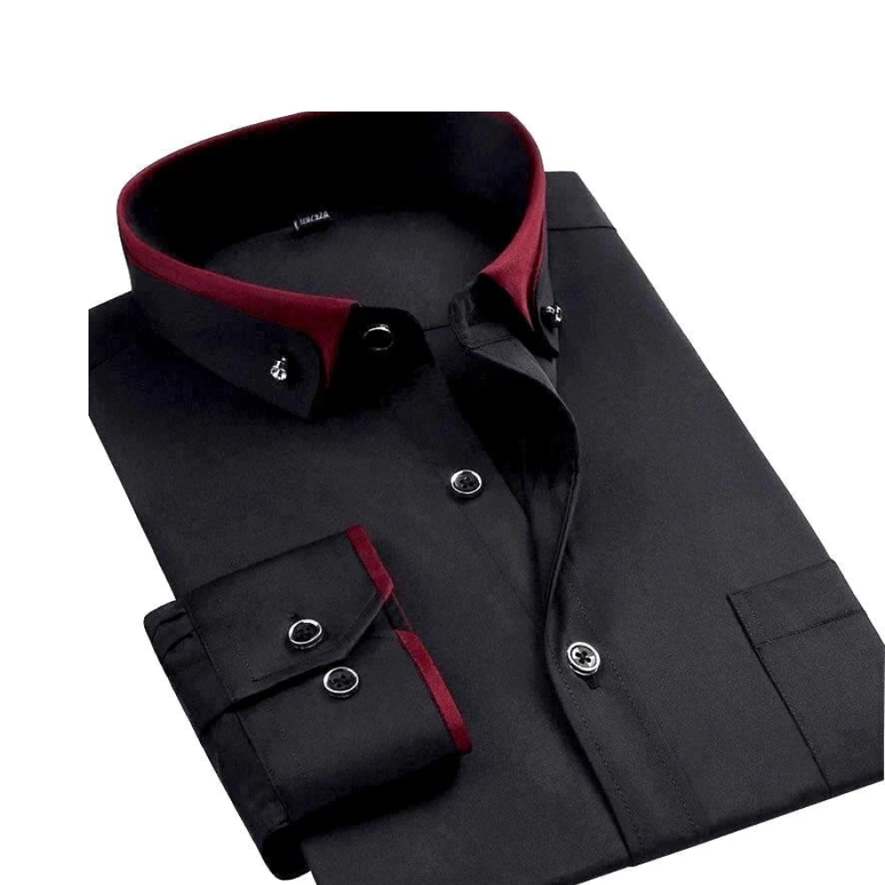 Men's timeless long sleeve luxury dress shirt for formal business attire or smart casual elegance.