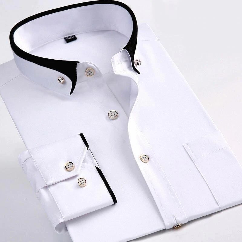 Elegant men's long sleeve luxury shirt. Perfect for professional business attire or smart casual events.