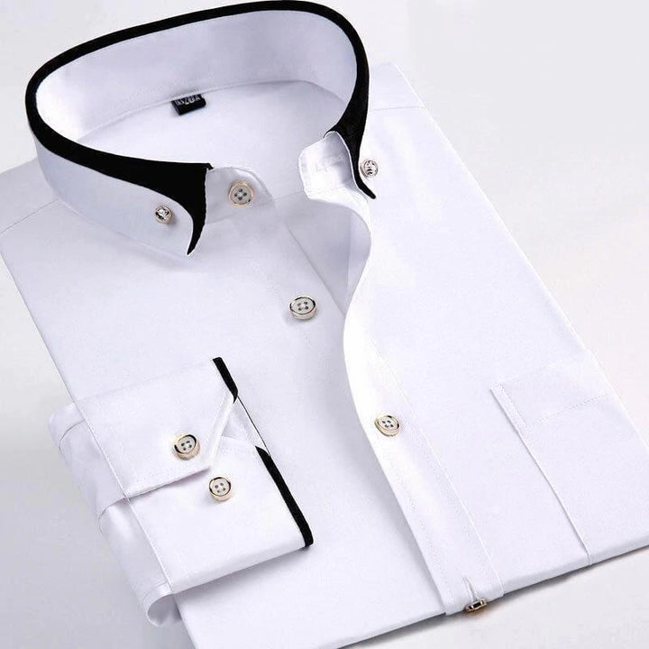 Elegant men's long sleeve luxury shirt. Perfect for professional business attire or smart casual events.