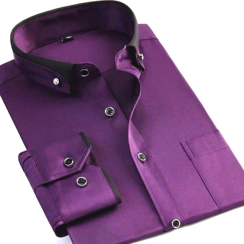 Tailored men's long sleeve luxury dress shirt. Elegant design for a professional look & formal business attire.