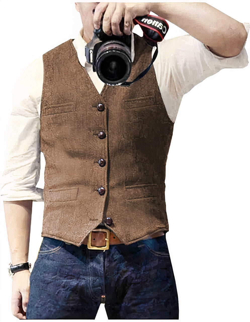 Timeless tailored men's vest, perfect for elevating formalwear or creating a smart casual menswear look.