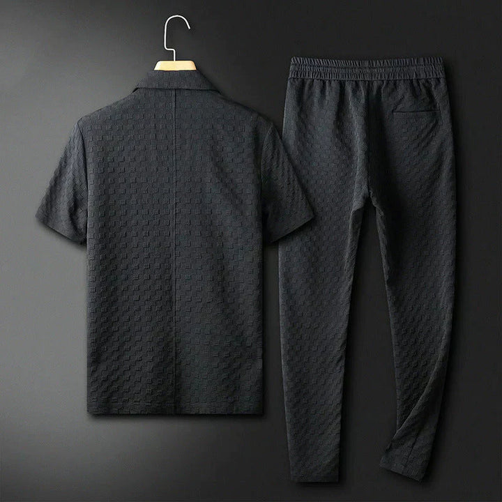 Timothy men's summer set: regular fit, short-sleeve shirt and matching pants, ideal business casual