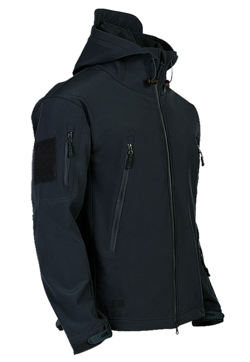 Titan men's waterproof & windproof softshell jacket with hoodie, perfect for fall & winter.
