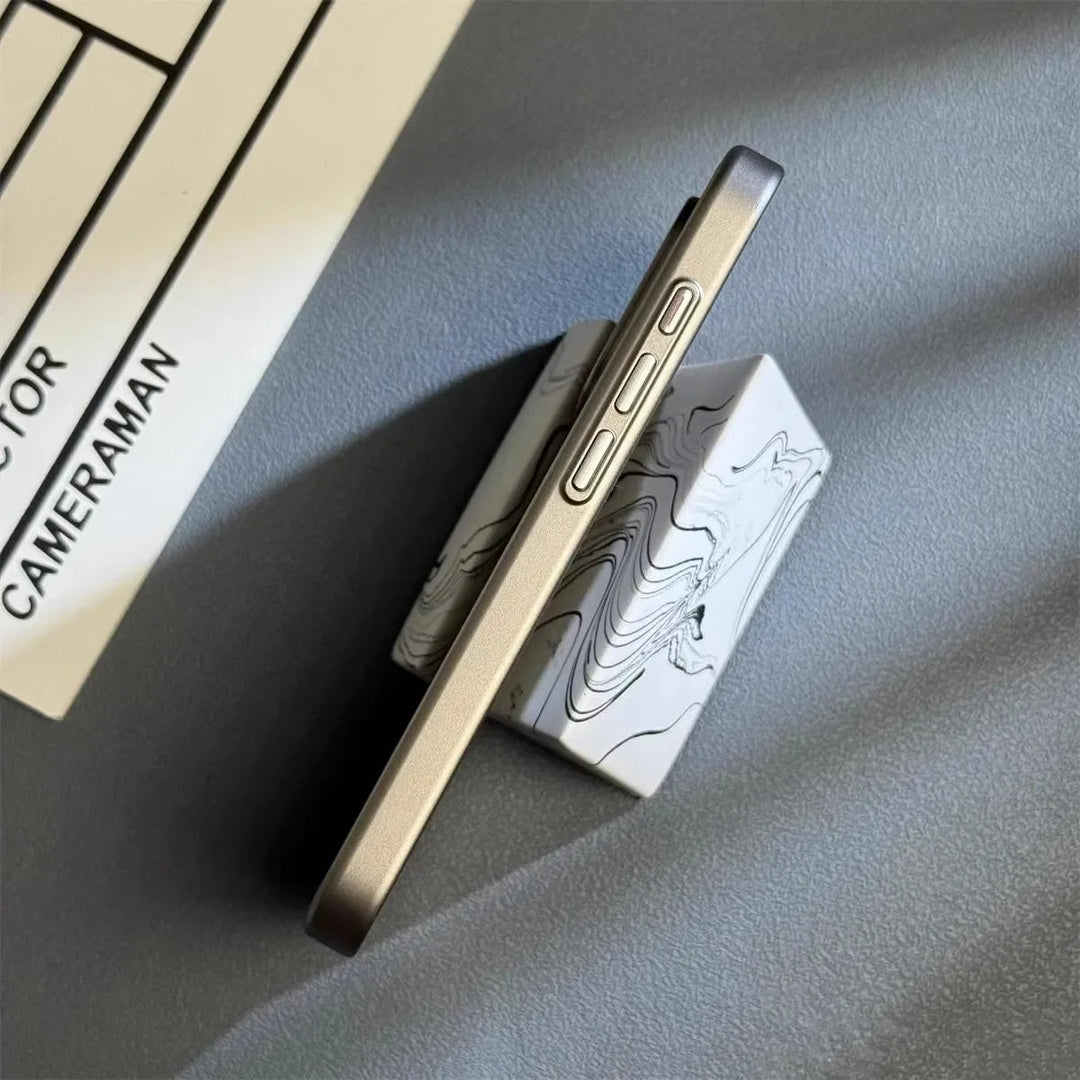 Premium men's titanium iPhone case ensures ultimate drop protection. Shockproof, slim, and dustproof design.