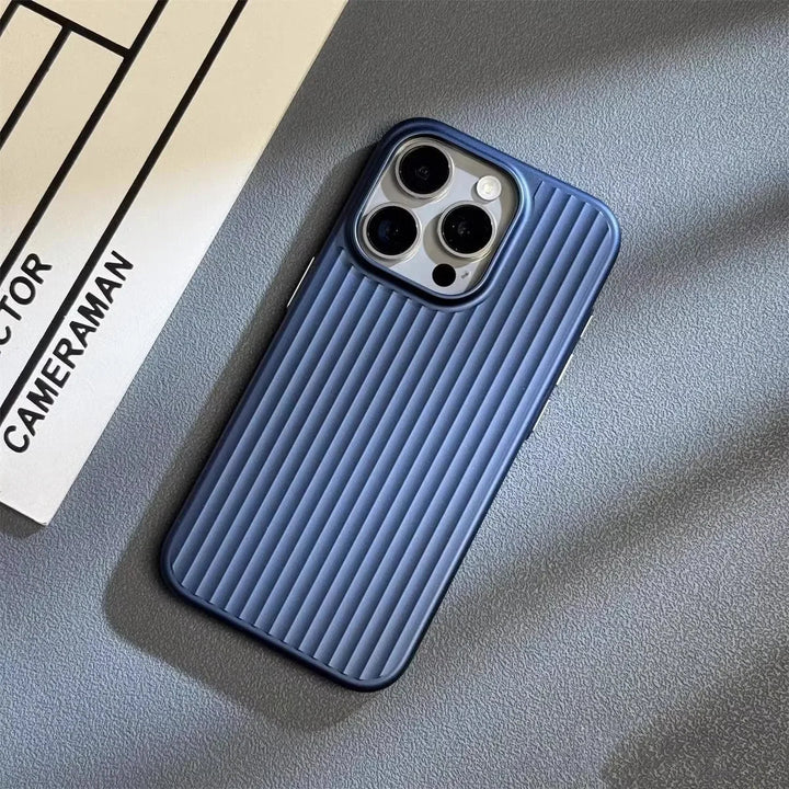 Dustproof, scratch-resistant men's titanium iPhone case. Ultimate drop protection & shockproof phone cover.