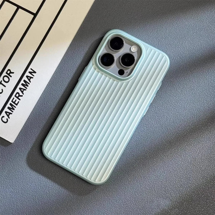 Premium men's titanium iPhone case for ultimate drop protection. Rugged design, supports wireless charging.