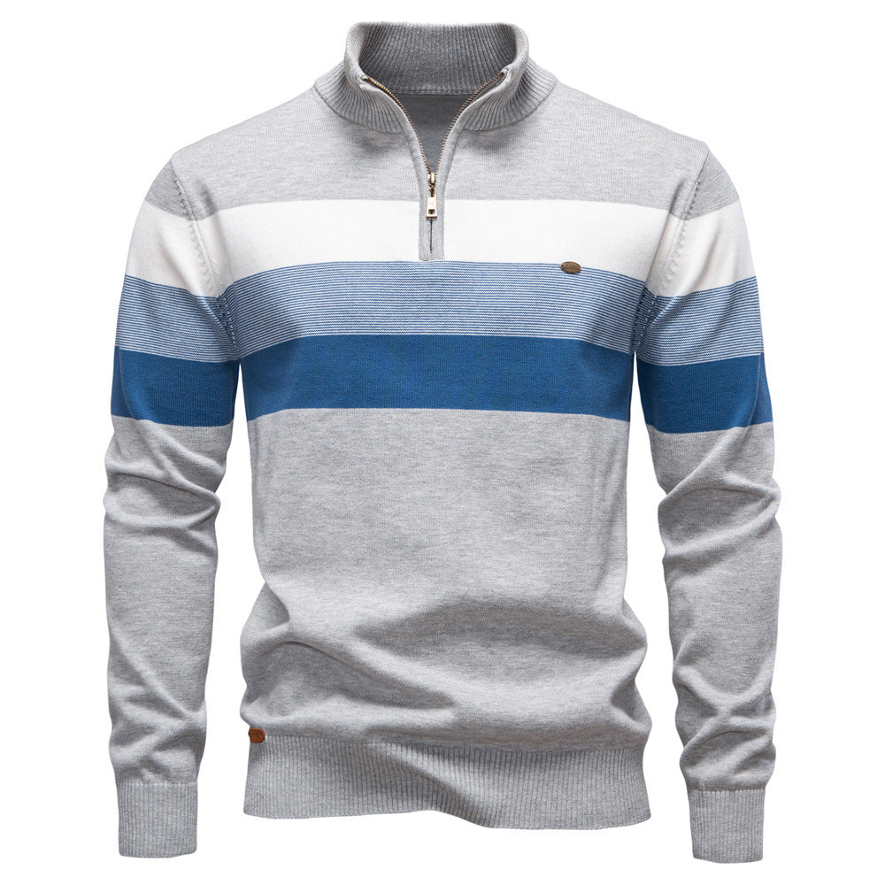 Men's Torino colorblock half-zip sweater, modern casual style, comfortable pullover.