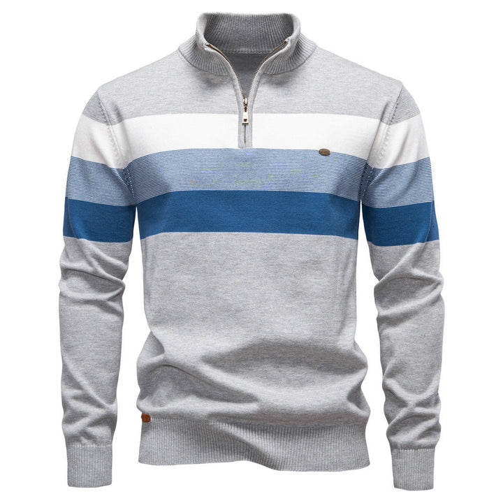 Men's Torino colorblock half-zip sweater, modern casual style, comfortable pullover.
