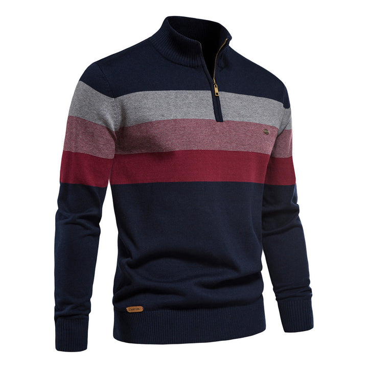 Men's colorblock half-zip sweater, Torino collection, sleek modern design.