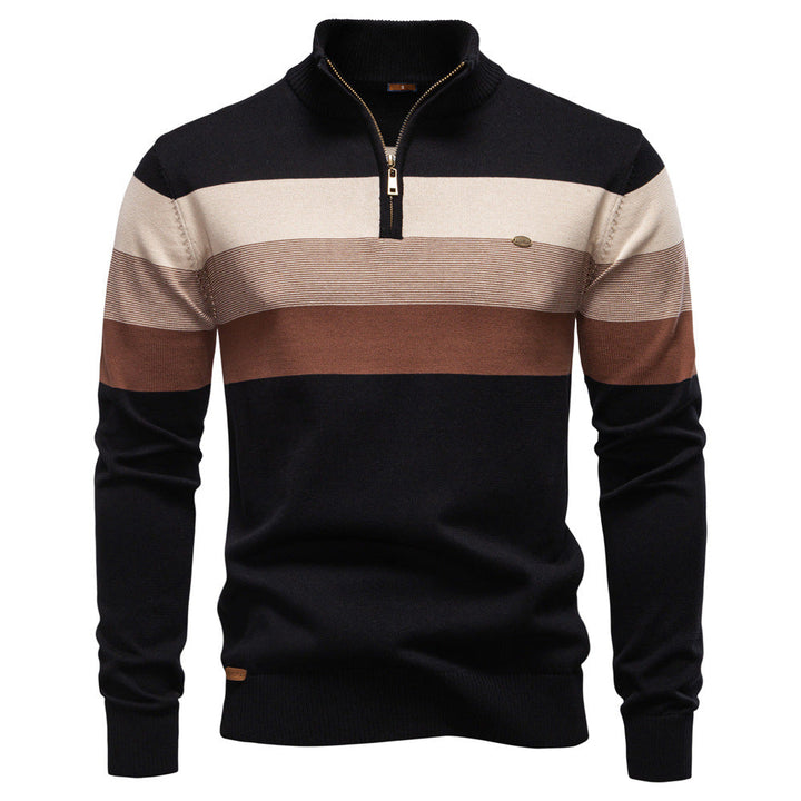 Men's half-zip sweater, Torino modern style, colorblock for a fresh look.