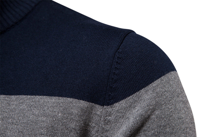Men's long sleeve pullover, half-zip, comfortable Torino colorblock design.