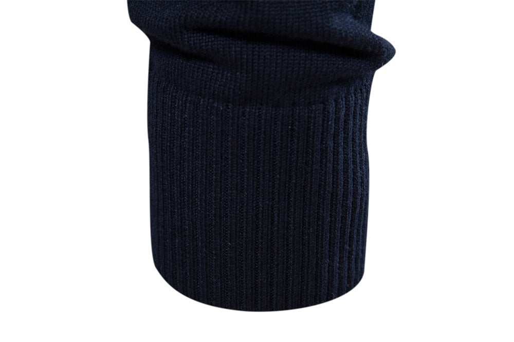 Versatile men's half-zip sweater, colorblock, perfect for casual layering.
