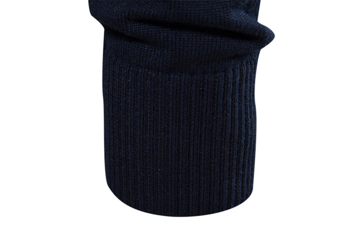 Versatile men's half-zip sweater, colorblock, perfect for casual layering.