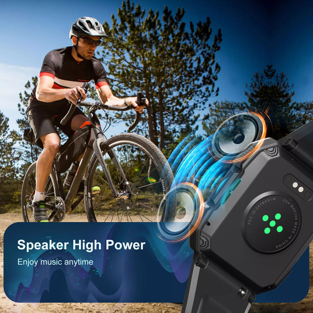 TrailMate men's adventure smartwatch with comfortable, durable silicone strap for active use.