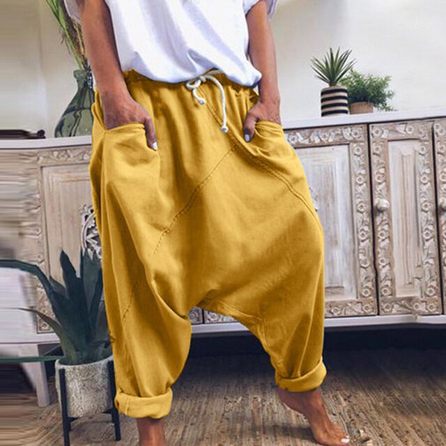 Men's trendy bohemian harem pants, loose fit, comfortable, ideal for casual wear & boho style.