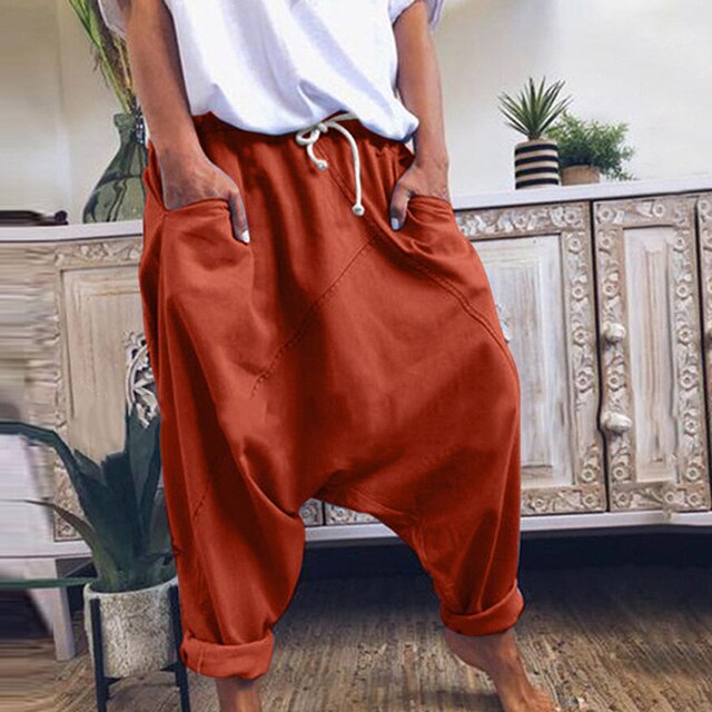 Trendy men's bohemian harem pants, comfortable loose fit trousers for a stylish, casual boho look.