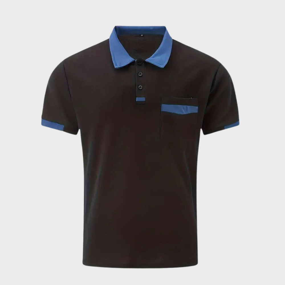 Leo men's comfortable casual polo, versatile short sleeve shirt for trendy spring & autumn fashion.