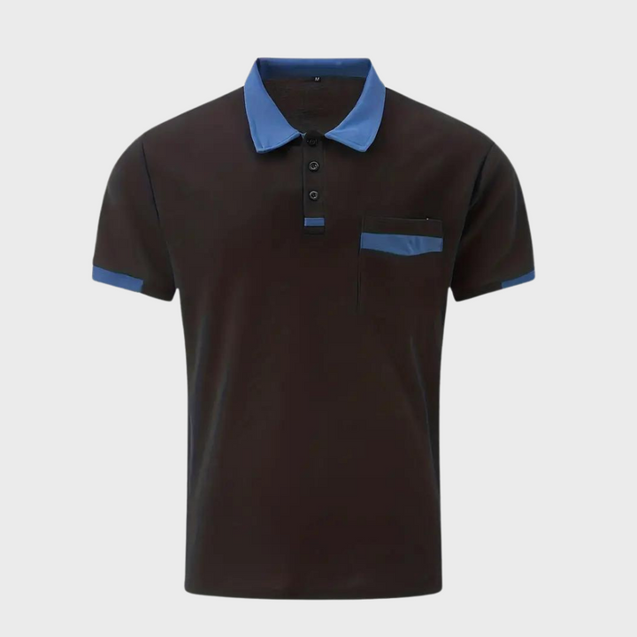 Leo men's comfortable casual polo, versatile short sleeve shirt for trendy spring & autumn fashion.