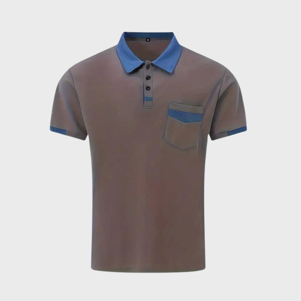 Stylish Leo men's collared polo, perfect for smart casual looks and comfortable everyday wear.