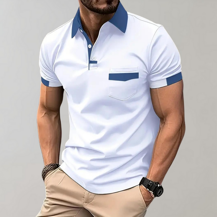Versatile Leo men's casual polo, a comfortable and stylish top for all seasons.