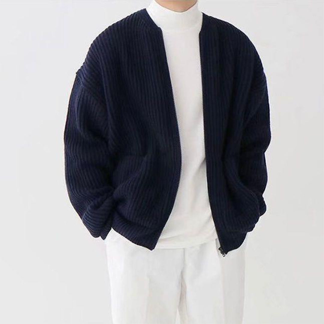 Comfortable men's full zip vest, a versatile layering piece for trendy casual fashion and outerwear.