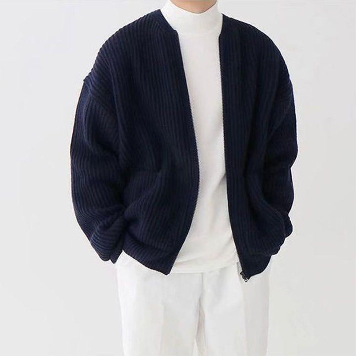 Comfortable men's full zip vest, a versatile layering piece for trendy casual fashion and outerwear.