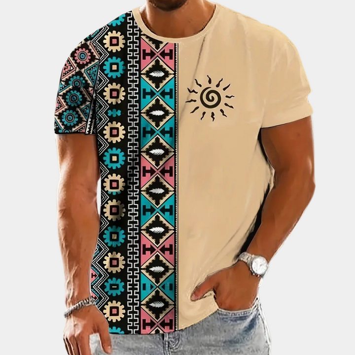 Men's trendy short sleeve t-shirt with a comfortable relaxed fit for modern casual everyday wear. Perfect summer top.