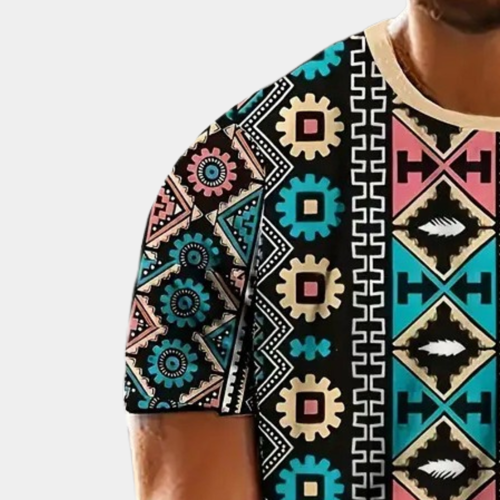 Modern men's casual crew neck t-shirt, versatile for everyday fashion. A trendy and comfortable summer apparel item.