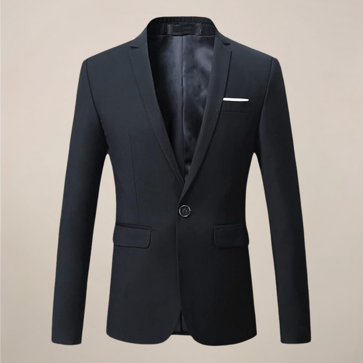 Men's two-button blazer in a sharp, tailored fit, perfect for business or smart casual occasions.