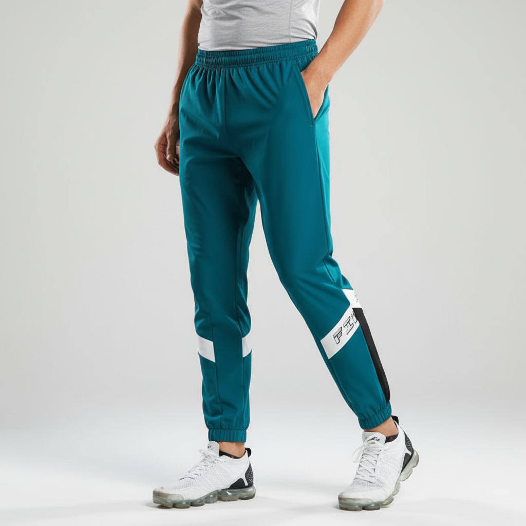 Stylish men's color block athletic set with a comfortable fit. Great for training, activewear, and sportswear.