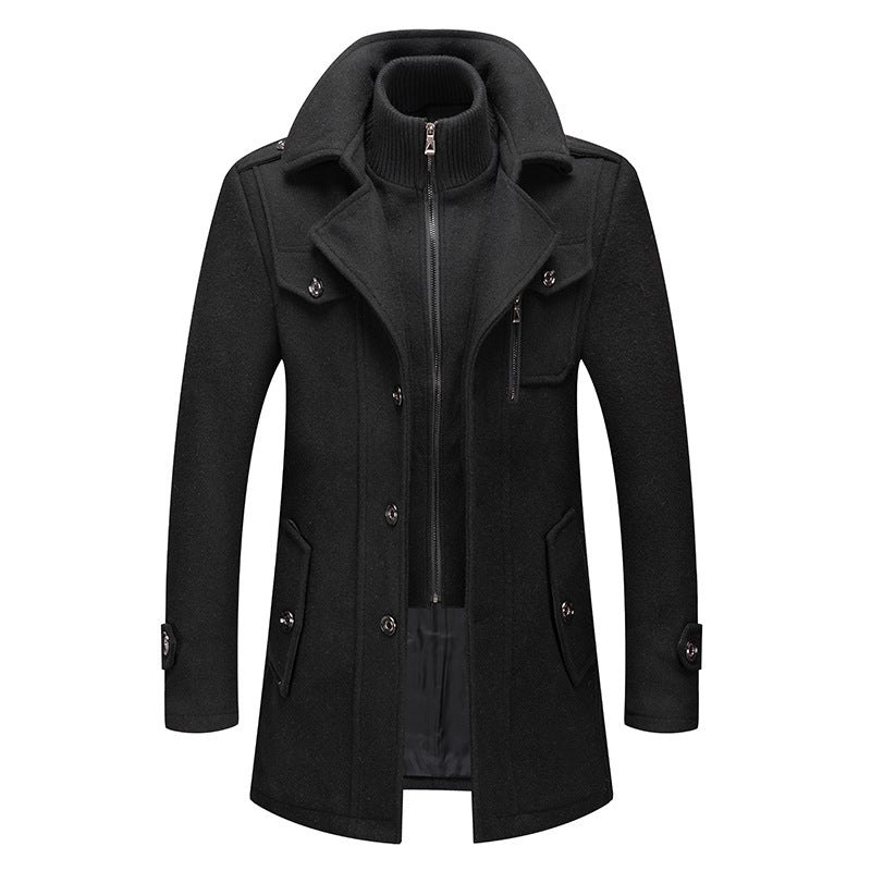 Men's two-piece winter coat, a warm, sophisticated, and stylish cold-weather jacket for elegant layering.