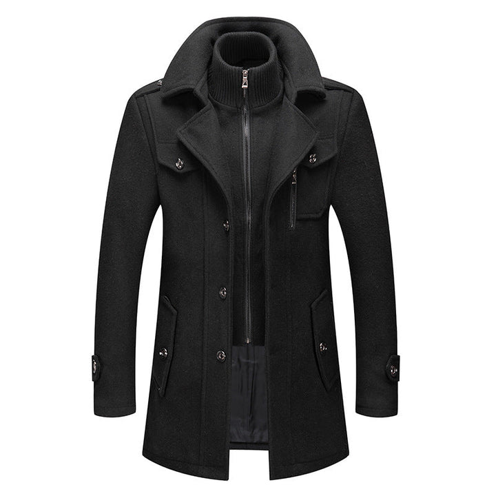 Men's two-piece winter coat, a warm, sophisticated, and stylish cold-weather jacket for elegant layering.