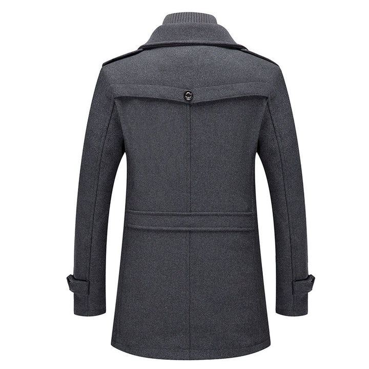 Men's two-piece outerwear, a warm winter coat offering versatile layering & sophisticated style for cold weather.