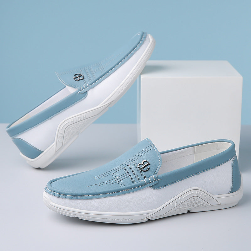Elegant men's two-tone slip-on loafers for the office or special events, truly sophisticated.