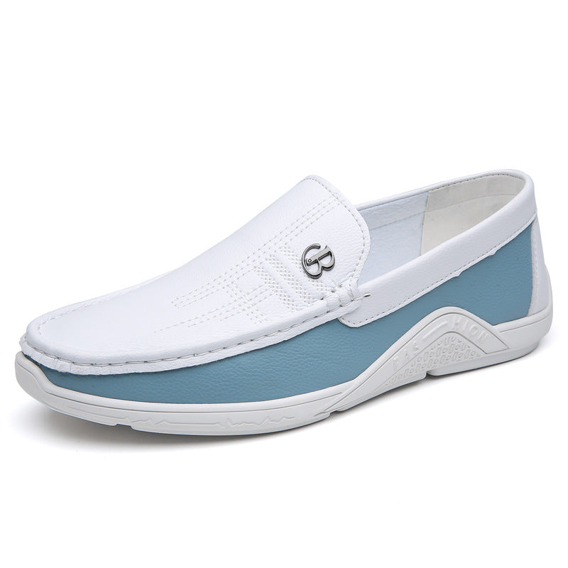 Versatile men's two-tone slip-on loafers, suitable for dress, casual, or everyday outfits.