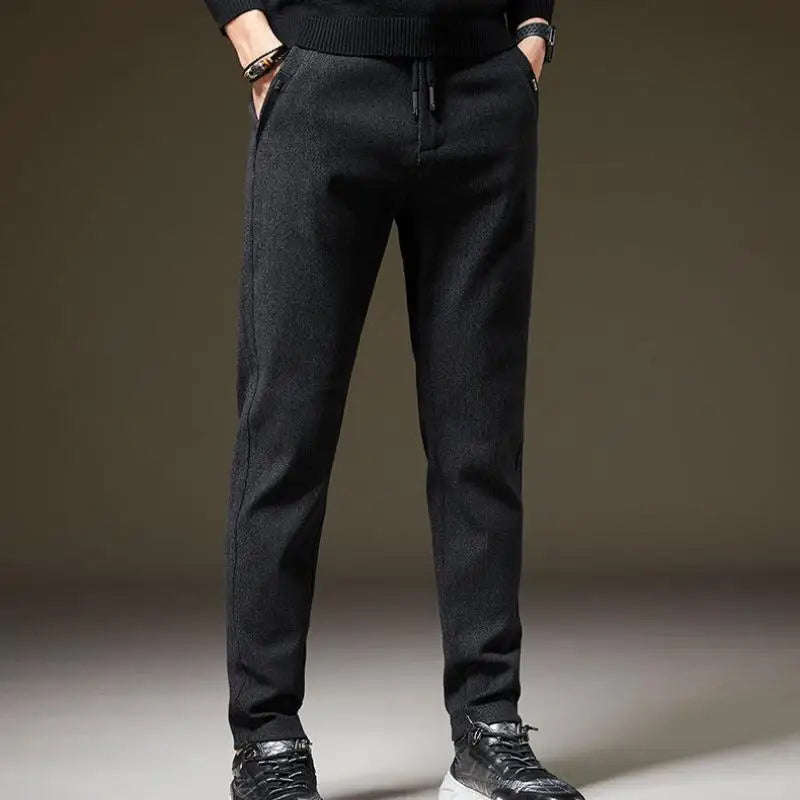 Men's ultimate comfort drawstring pants, slim fit. Ideal for casual, modern, everyday style and versatility.