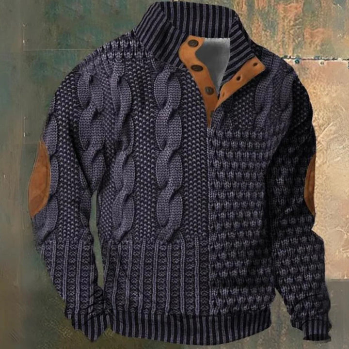 Casual men's ultimate comfort sweater. Warm winter knit for stylish and cozy everyday wear.