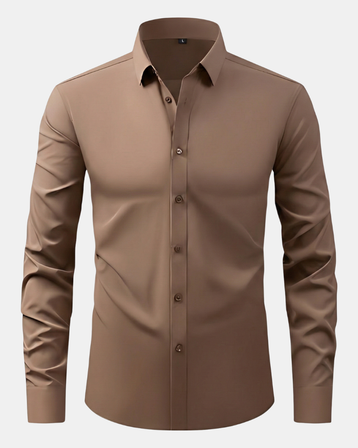 Durable men's performance dress shirt with long-lasting sharp style and exceptional comfort.