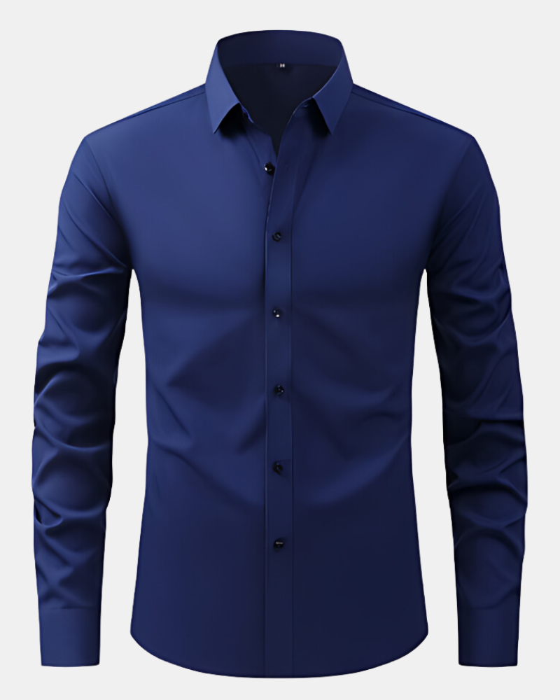 Men's ultimate performance dress shirt in a versatile solid color, offering sharp style & comfort.