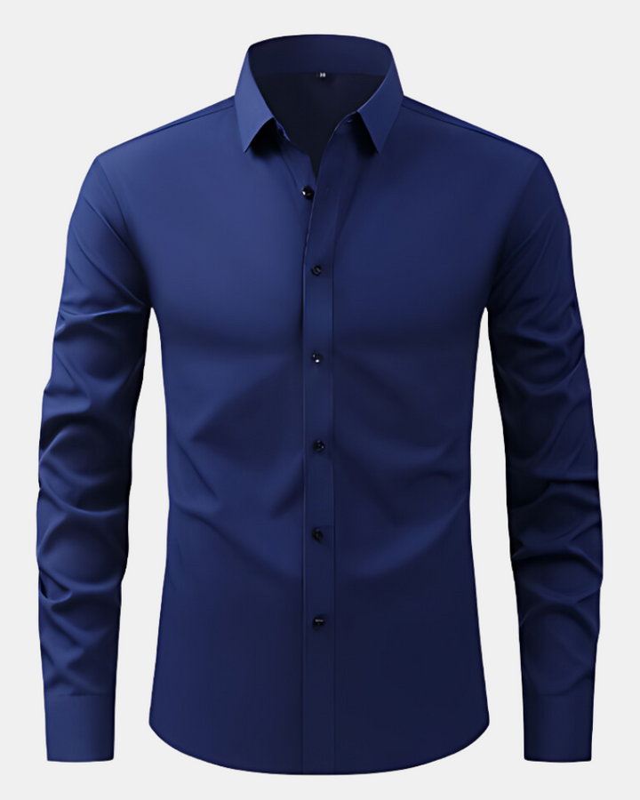 Men's ultimate performance dress shirt in a versatile solid color, offering sharp style & comfort.